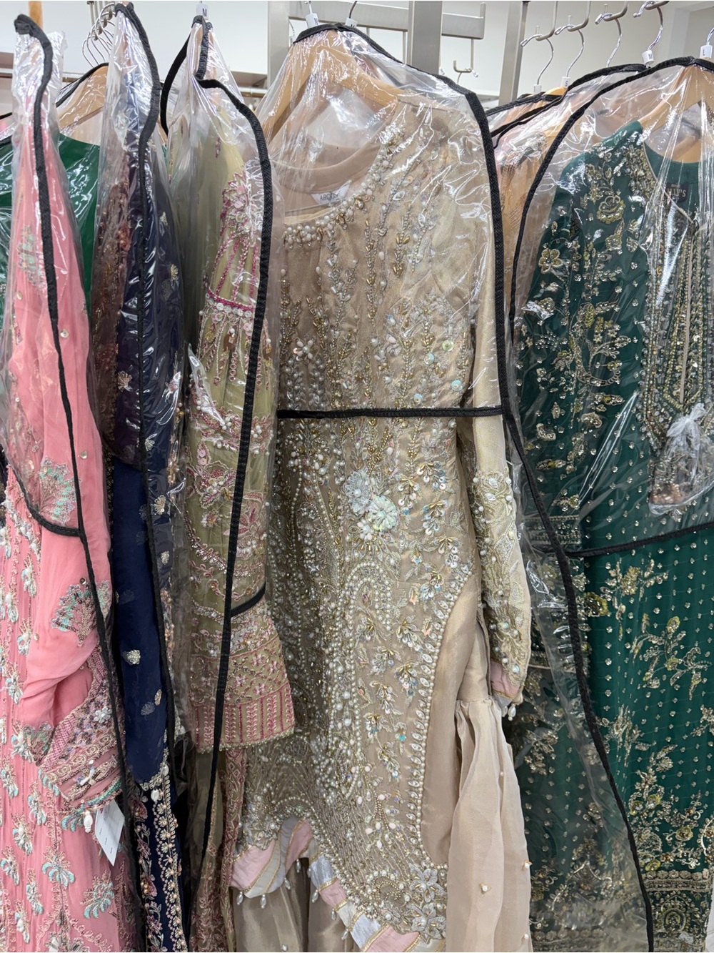 Embellished Beige Women's Formal Dress with Intricate Beading